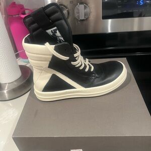 Rick Owens Black and White Kids Sneakers